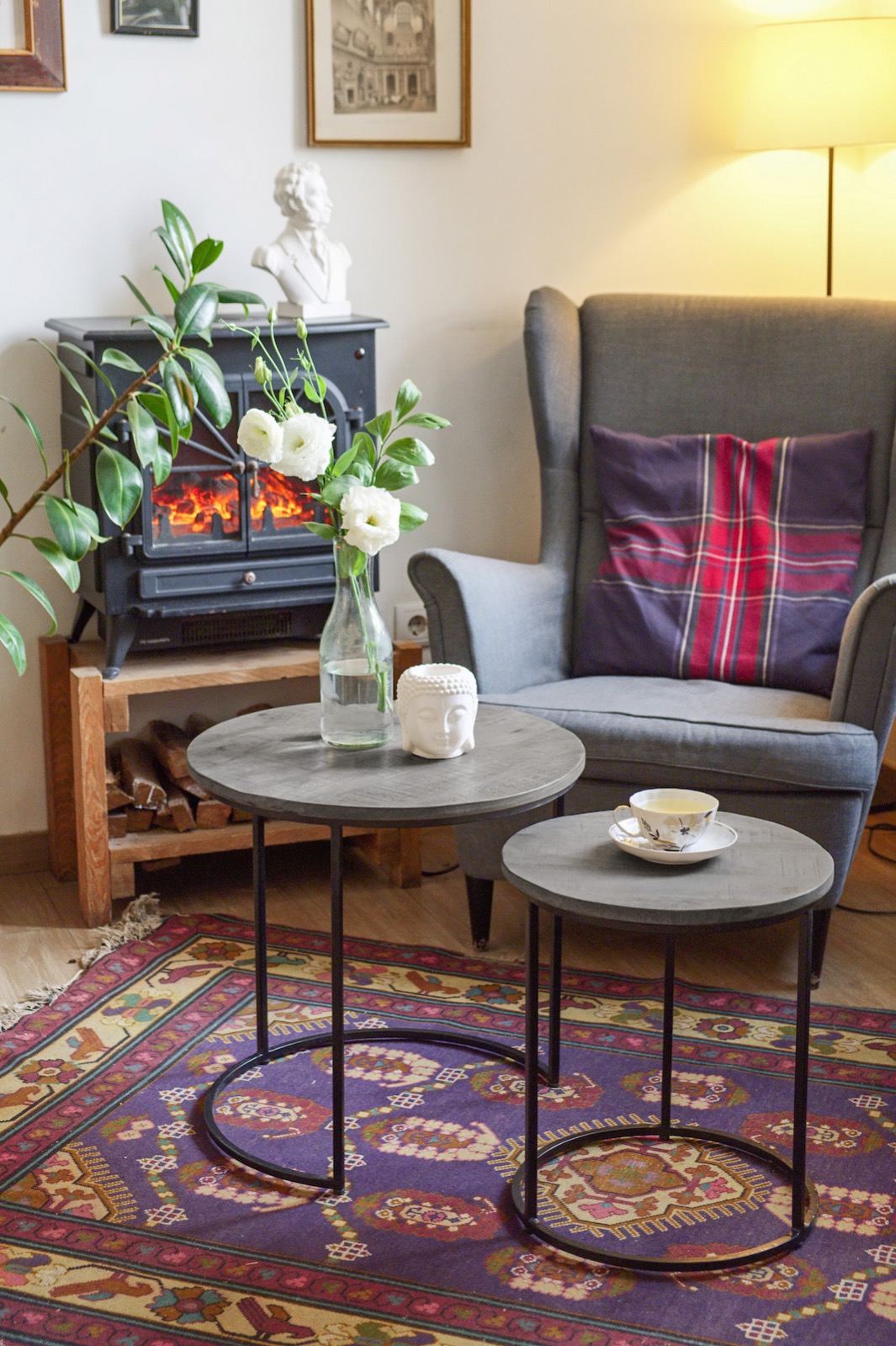 НАБОР СТОЛОВ AP LOFT - ИЗ МАССИВА 2В1/ПЛАТИНА