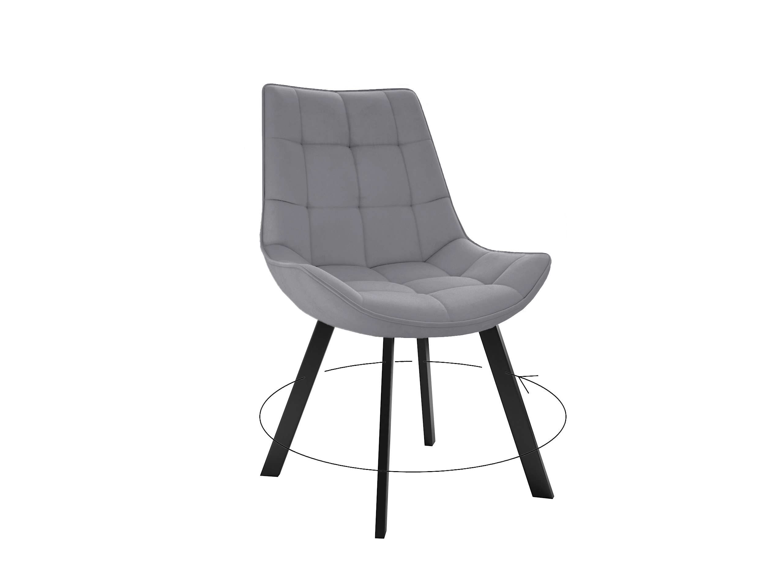 СТУЛ ОБЕДЕННЫЙ 263 - ПОВОРОТНЫЙ B22 GREY НОЖКИ ЧЕРН