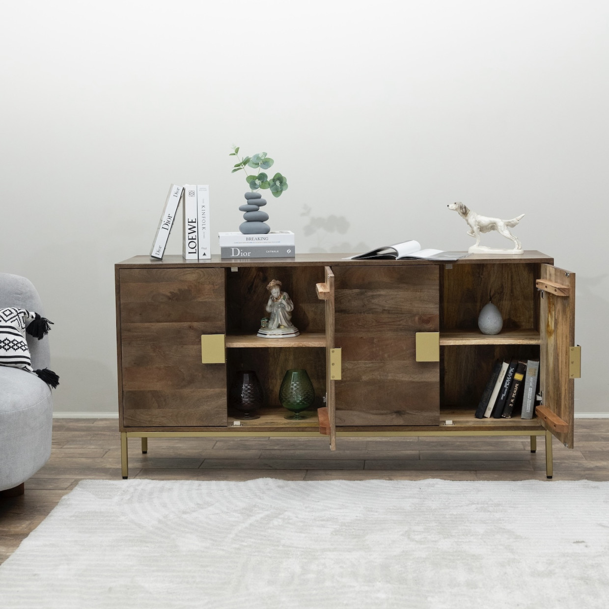 БУФЕТ AP LOFT - ИЗ МАССИВА С ДВЕРЦАМИ/КВАДРАТ