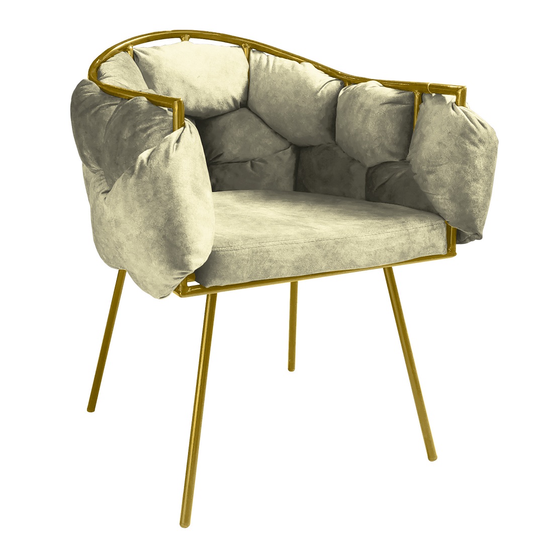 КРЕСЛО РОК - ЛАМА 01 СТОУН/МЕТАЛЛ-ЗОЛОТО