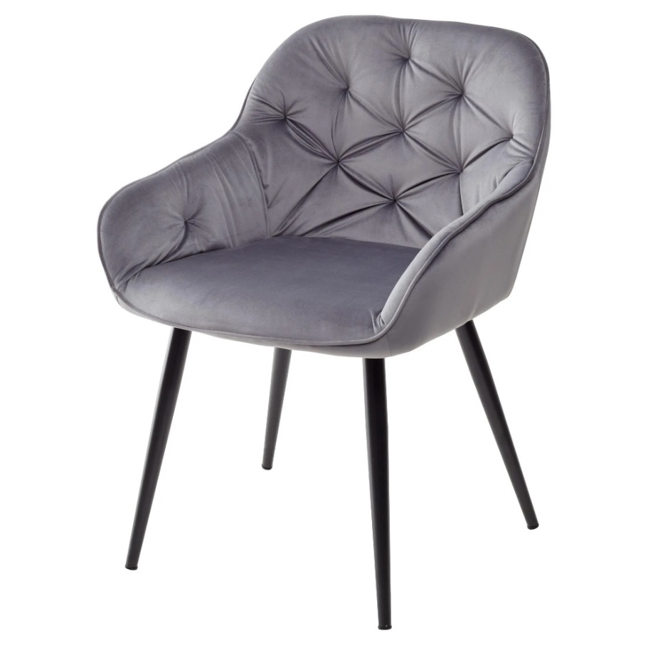 СТУЛ BREEZE-M - BLUVEL-14 GREY ВЕЛЮР/ЧЕРН КАРК