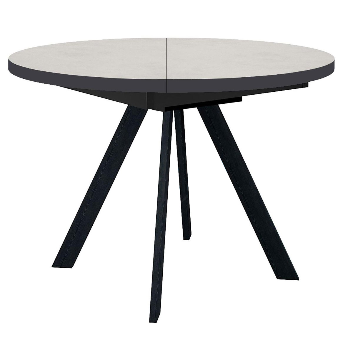 СТОЛ ОБЕДЕННЫЙ RD100 ХРОМИКС БЕЛЫЙ/ОПОРЫ ЧЕРНЫЕ