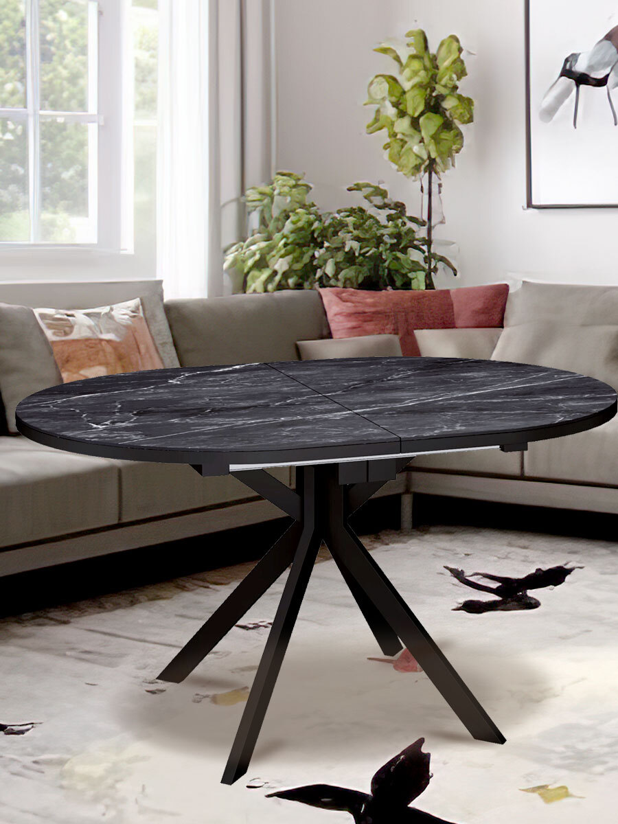 СТОЛ ОБЕДЕННЫЙ DO1300 - ЧЕРНЫЙ/КЕРАМ.ЧЕРН