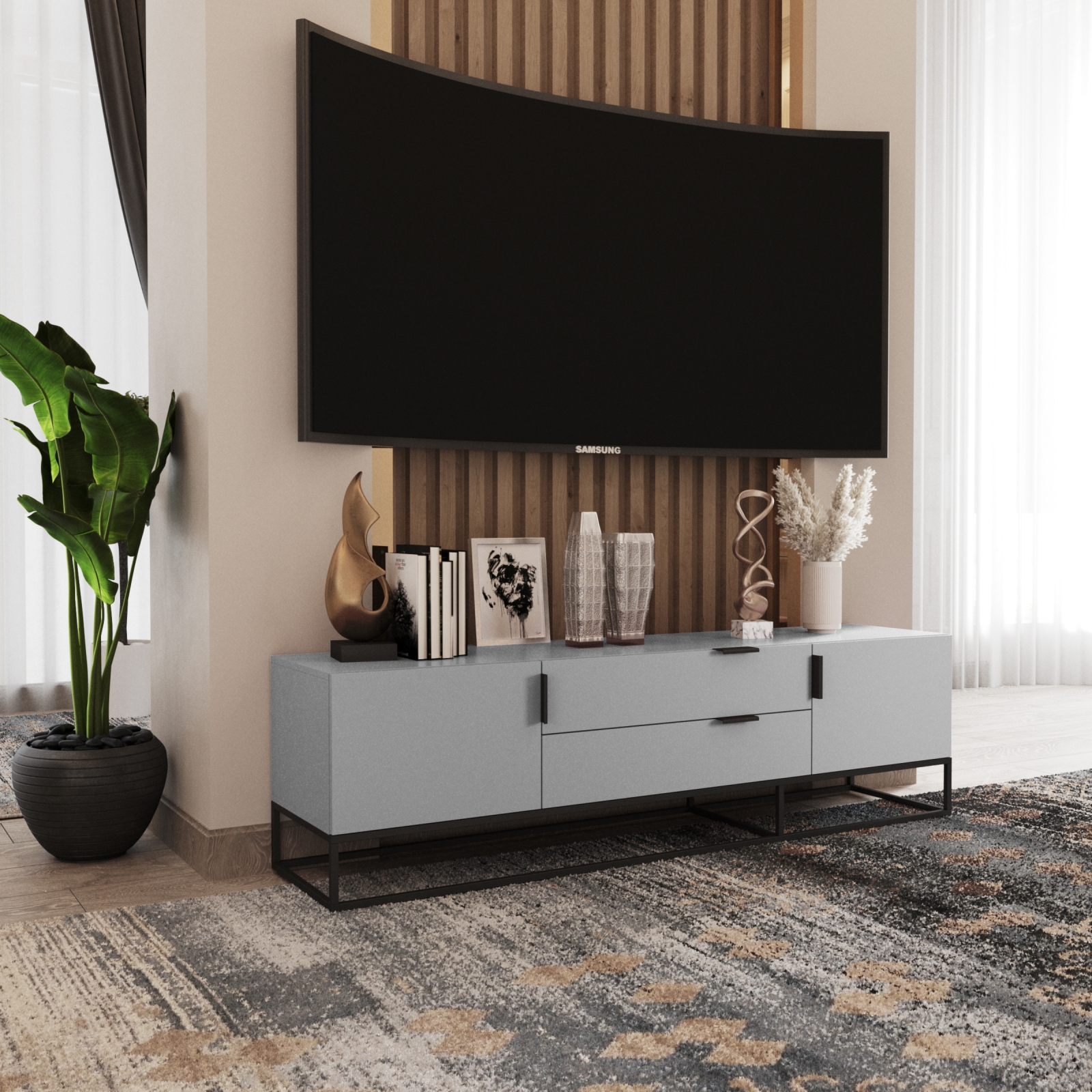 ТУМБА ПОД ТВ ЭБЕРЕШЕ - C312204 (9003,BLACK)