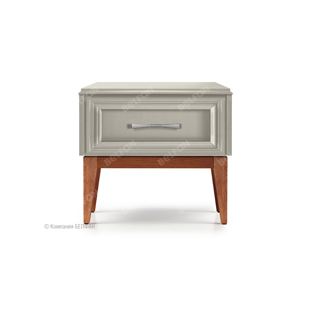 ТУМБА ПРИКРОВАТНАЯ ЭЛИЗА-ГР - ЦВЕТ МАРЦИПАН/ОПОРЫ АНТРАЦИТ