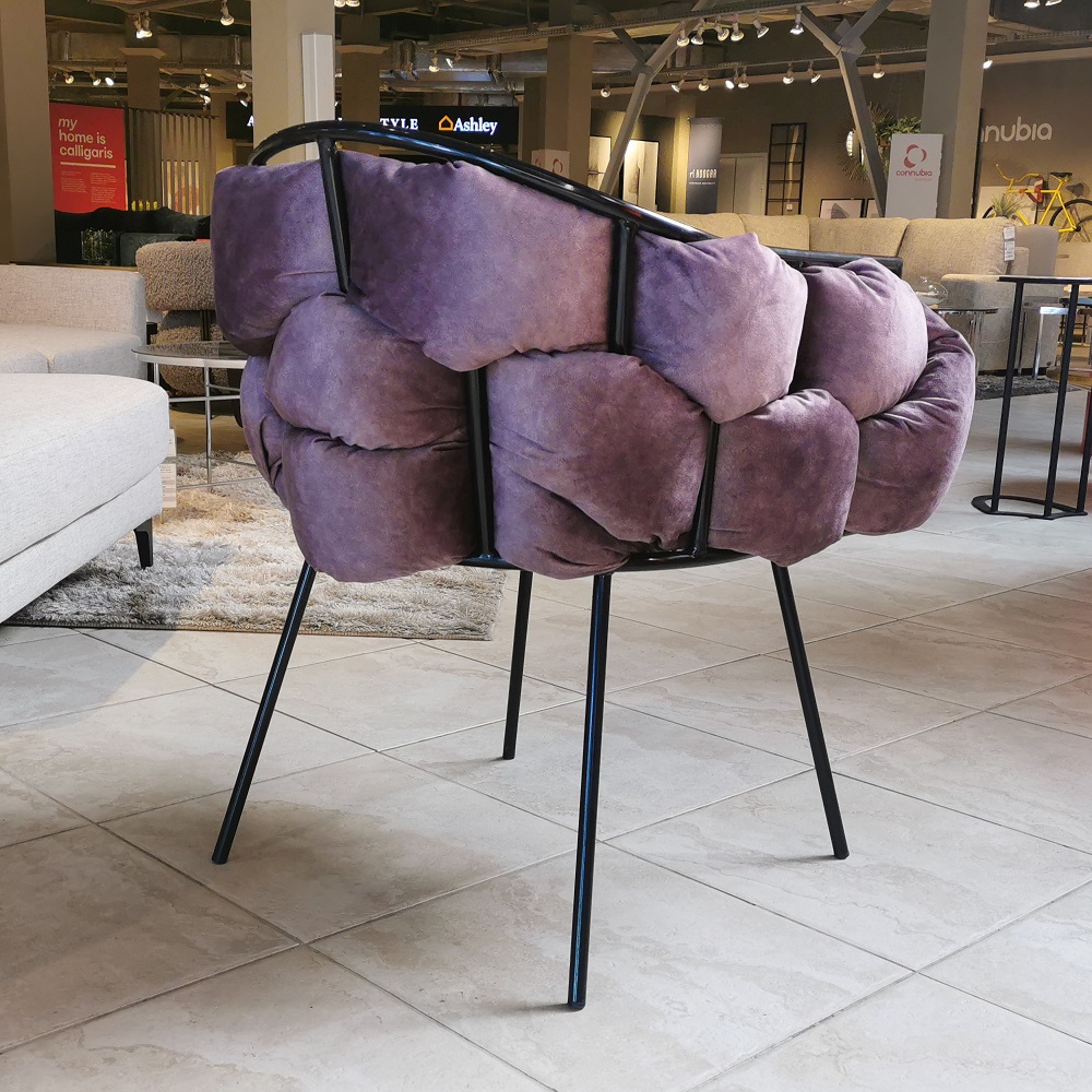 КРЕСЛО РОК - GERMES PLUM/МЕТАЛЛ ЧЕРНЫЙ