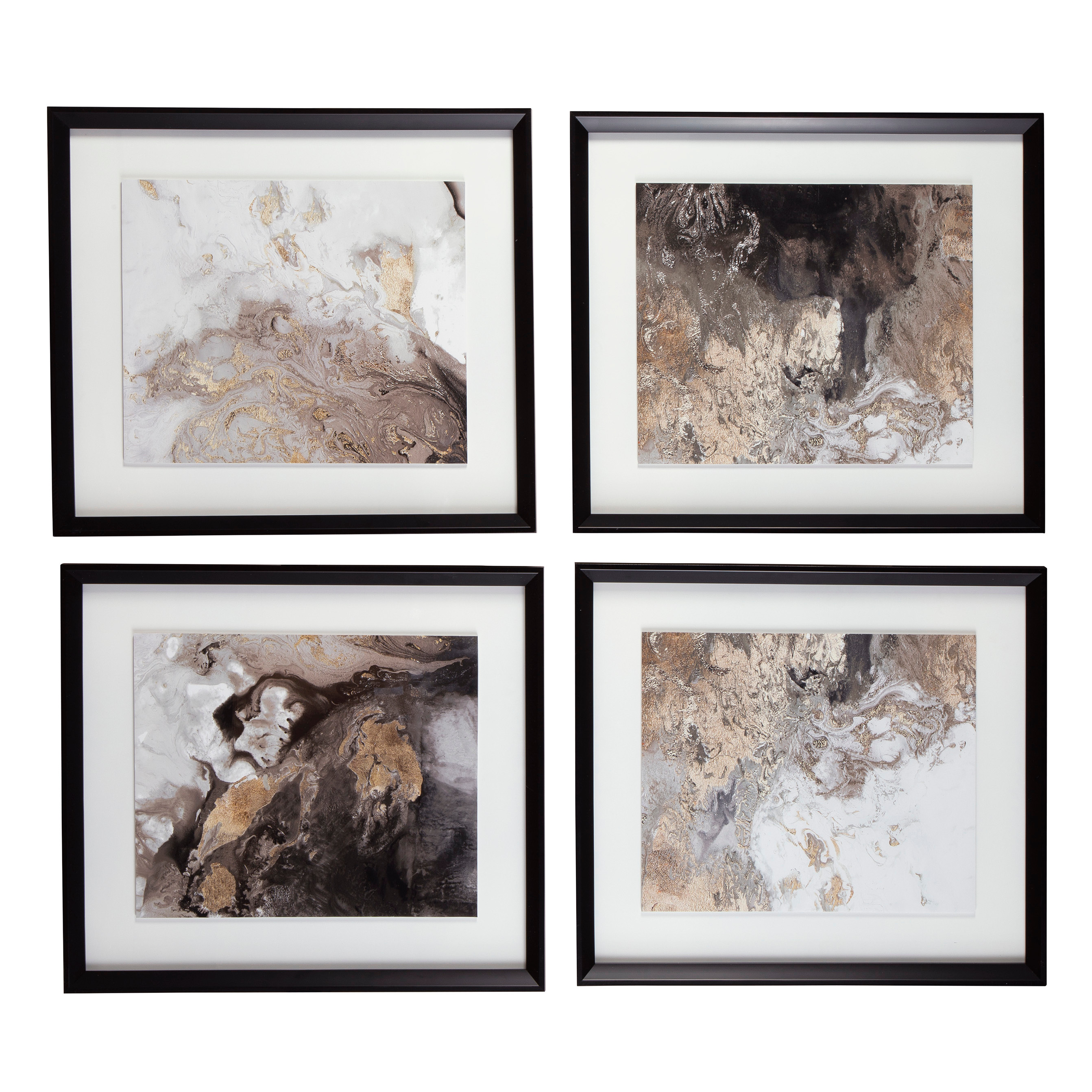 КАРТИНА С РАМОЙ WALL DECOR - A8000306 HALLWOOD (НАБОР 4 ШТ)