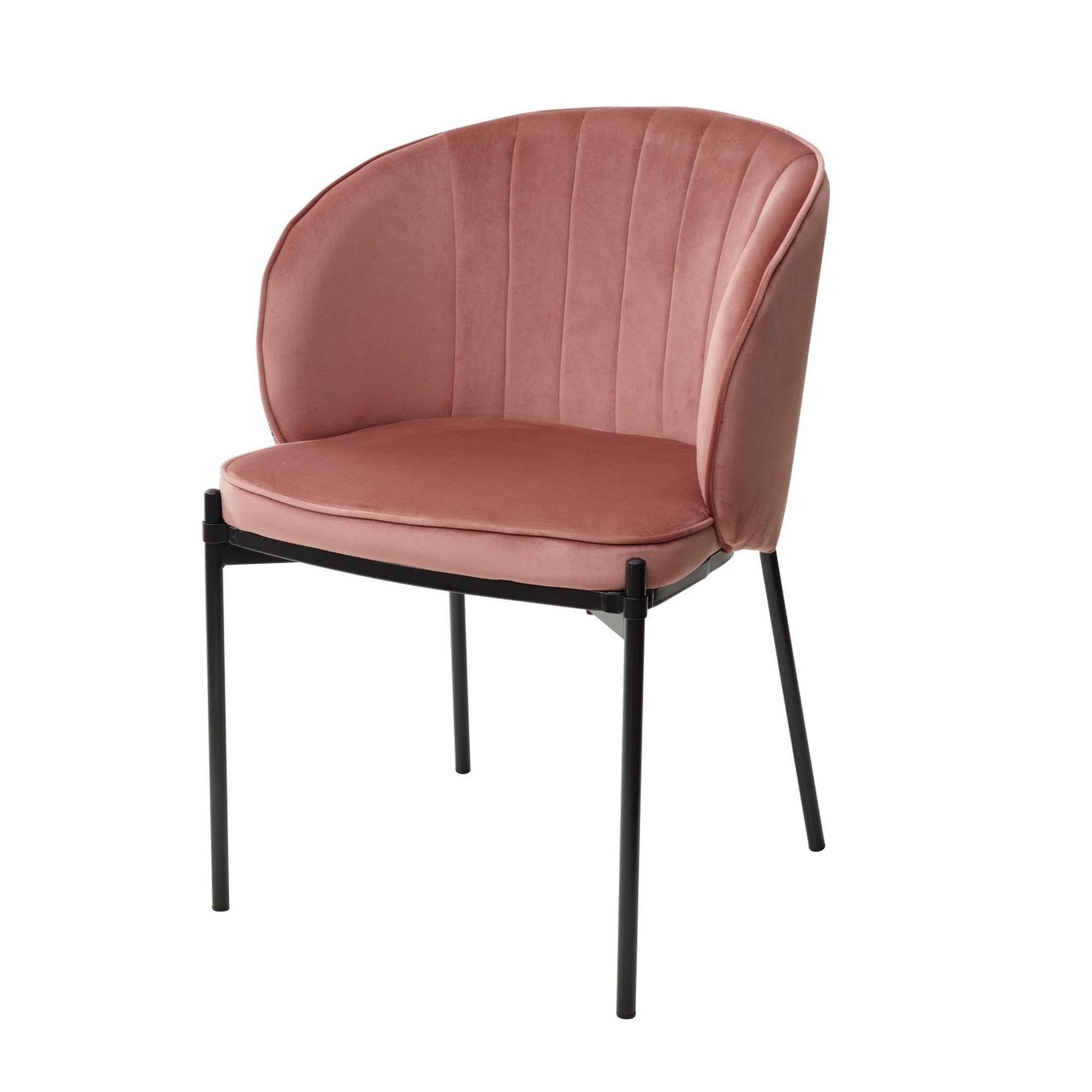 СТУЛ DIANA-CI - BLUVEL-52 PINK /ЧЕРНЫЙ КАРКАС