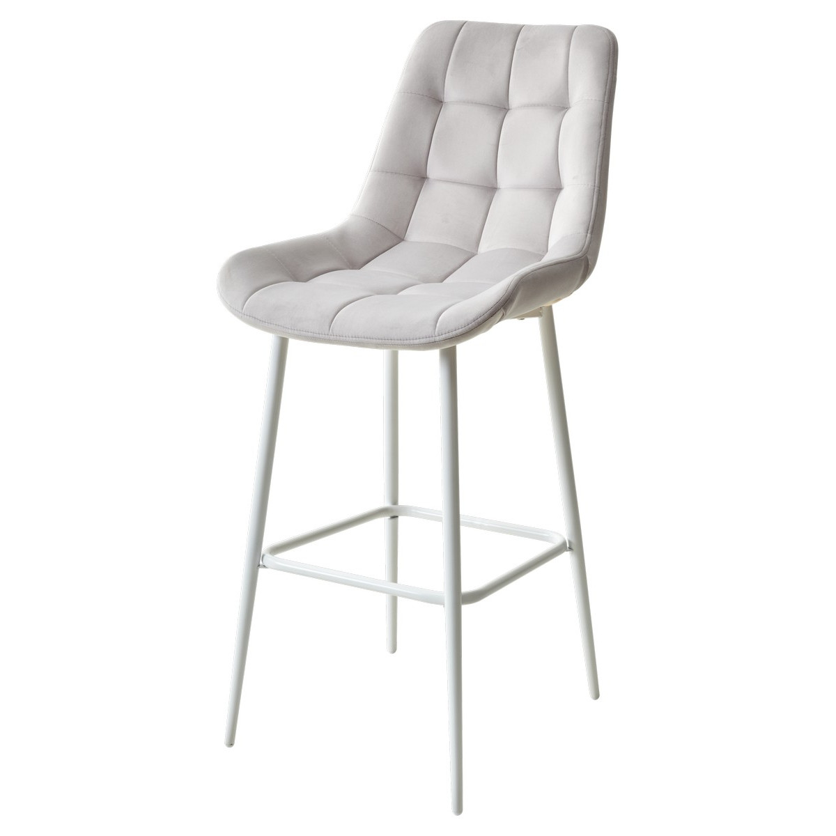 СТУЛ БАРНЫЙ ХОФМАН - H-09 СВЕТЛО-СЕРЫЙ/КАРКАС БЕЛЫЙ