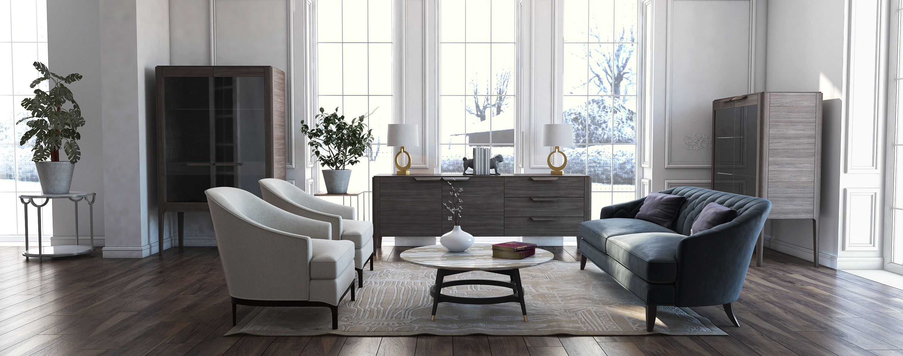 ВИТРИНА ENZO - ВМФ-2720 / ДУБ БОСТОН