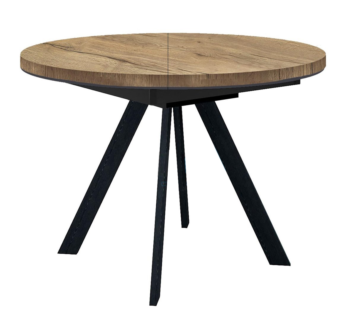 СТОЛ ОБЕДЕННЫЙ RD100 ДУБ ГАЛИФАКС/ОПОРЫ ЧЕРНЫЕ