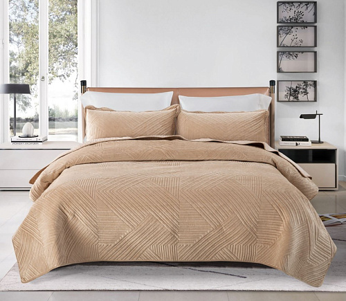 ПОКРЫВАЛО PREMIUM-F - ВЕЛЮР POKMENV01 БЕЖЕВОЕ