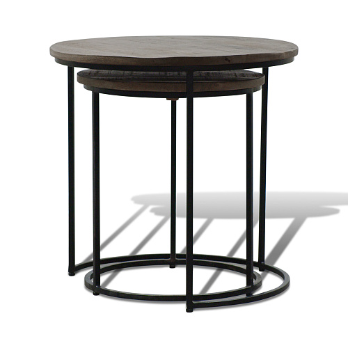 НАБОР СТОЛОВ AP LOFT - ИЗ МАССИВА 2В1/ПЛАТИНА