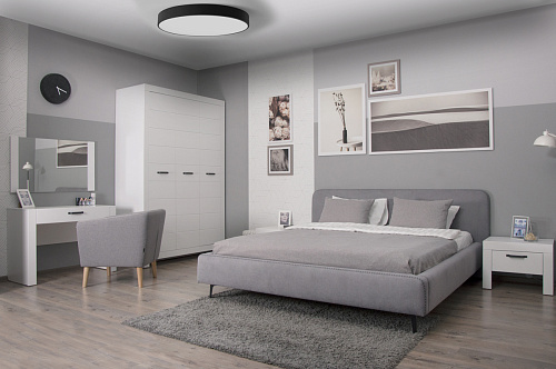 ШКАФ 2-ДВ НОРВЕГИЯ - Ш2 БЕЛЫЙ/ФАСАД БЕЛЫЙ КРАП