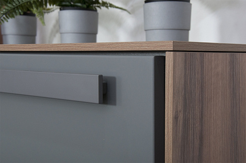 КРЕДЕНЦИЯ ВИЕРА - СЕРЫЙ ШПОН/ОНИКС ГРАФИТ