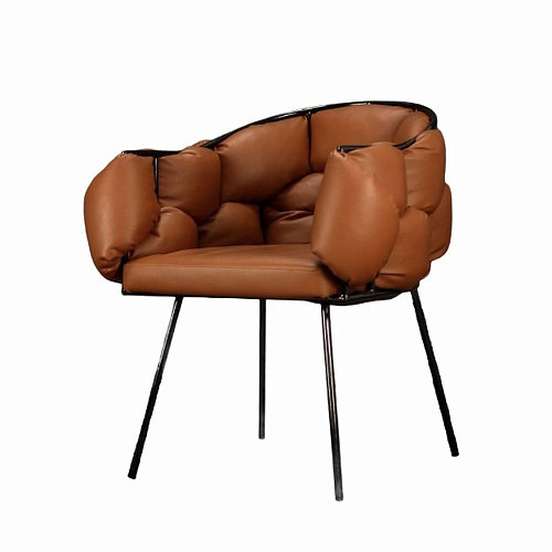 КРЕСЛО РОК - К/3 MERCURY COGNAC 529/МЕТ ЧЕР