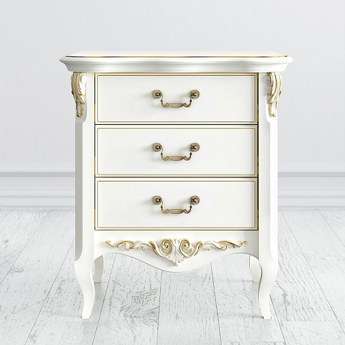 ТУМБА ПРИКРОВАТНАЯ ROMANTIC-K - R117G СЛ КОСТЬ С ЗОЛ ПАТИНОЙ