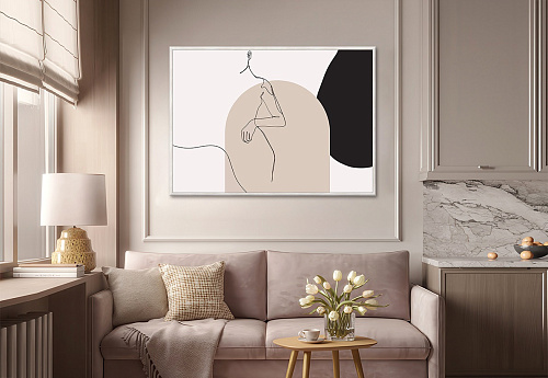 КАРТИНА С РАМОЙ АРТ ДЕКОР - GRAF24015/СЛИЯНИЕ ФОРМ