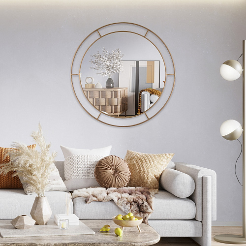 ЗЕРКАЛО 6005-Zm3 - В РАМЕ/ЦВЕТ БЕЛОЕ ЗОЛОТО/D 60СМ