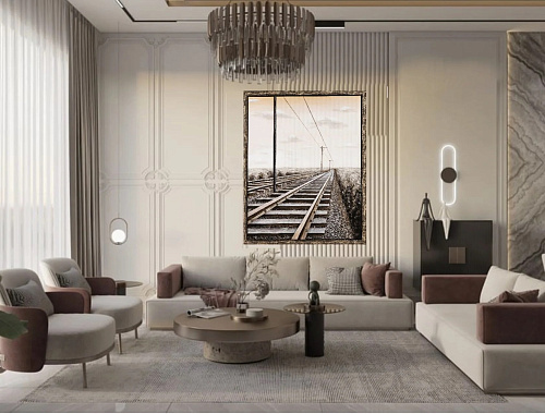 КАРТИНА С РАМОЙ АРТ ДЕКОР -MH-416 ЖЕЛЕЗНАЯ ДОРОГА