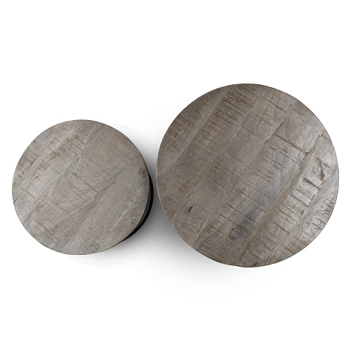 НАБОР СТОЛОВ AP LOFT - ИЗ МАССИВА 2В1/ПЛАТИНА