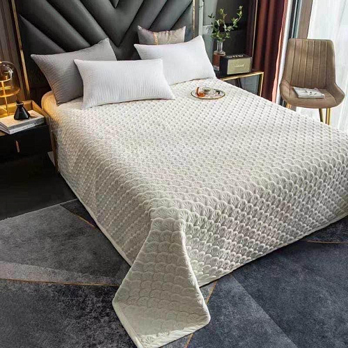 ПОКРЫВАЛО PREMIUM-F - VELUR РАКУШКА/POKVLRN01/КРЕМОВ