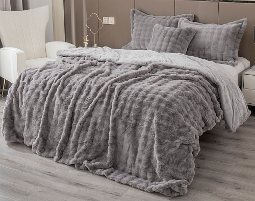 ПОКРЫВАЛО SHINSHILLA BUFFY - БЕЖ ПЛАТИНА 220*240/K-414-2.2