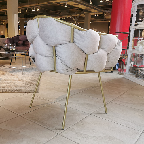 КРЕСЛО РОК - ЛАМА 01 СТОУН/МЕТАЛЛ-ЗОЛОТО