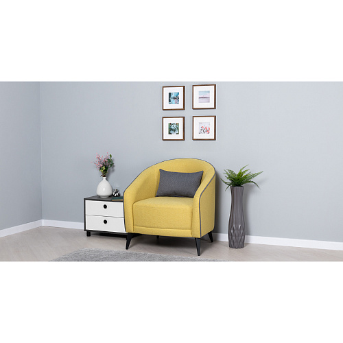 КРЕСЛО Д/ОТДЫХА БЕРНИС - ТК447 САГА ЕЛЛОУ/САГА ДАРК ГРЕ