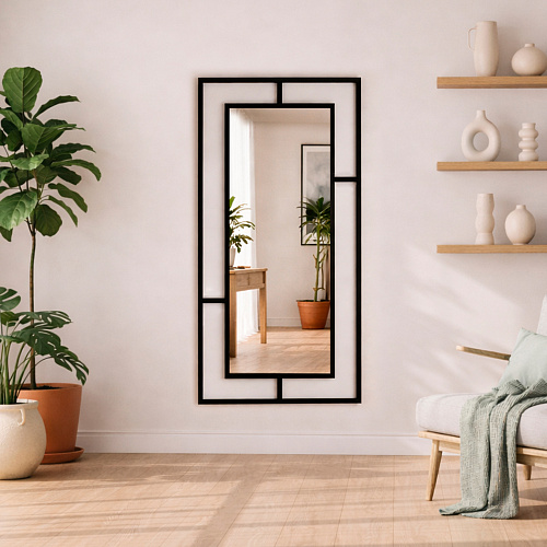 ЗЕРКАЛО 12060-Zm1 - В РАМЕ/ЦВЕТ ЧЕРНЫЙ/120*60СМ