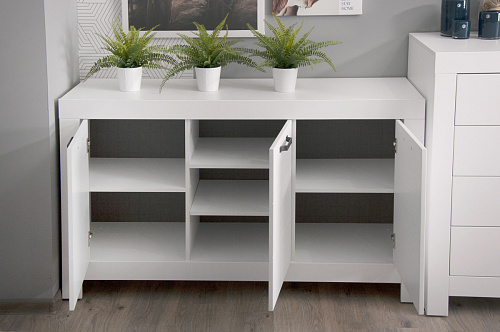 КРЕДЕНЦИЯ НОРВЕГИЯ - БЕЛЫЙ/ ФАСАД БЕЛЫЙ КРАП