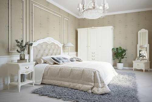 ТУМБА ПРИКРОВАТНАЯ ROMANTIC-K - R149G СЛ КОСТЬ С ЗОЛ ПАТИНОЙ