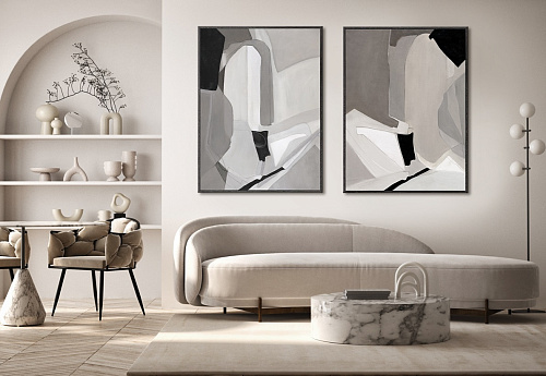 КАРТИНА С РАМОЙ АРТ ДЕКОР - GRAF25021/ОТРАЖЕНИЕ ФОРМЫ 1