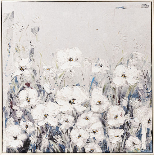 КАРТИНА С РАМОЙ АРТ ДЕКОР - TW220414A-TP3 050-8080 БЕЛЫЕ ЦВЕТЫ