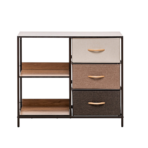 КОМОД ЛОКИ - 3ЯЩ/С ПОЛК/КОРИЧ/БЕЖ